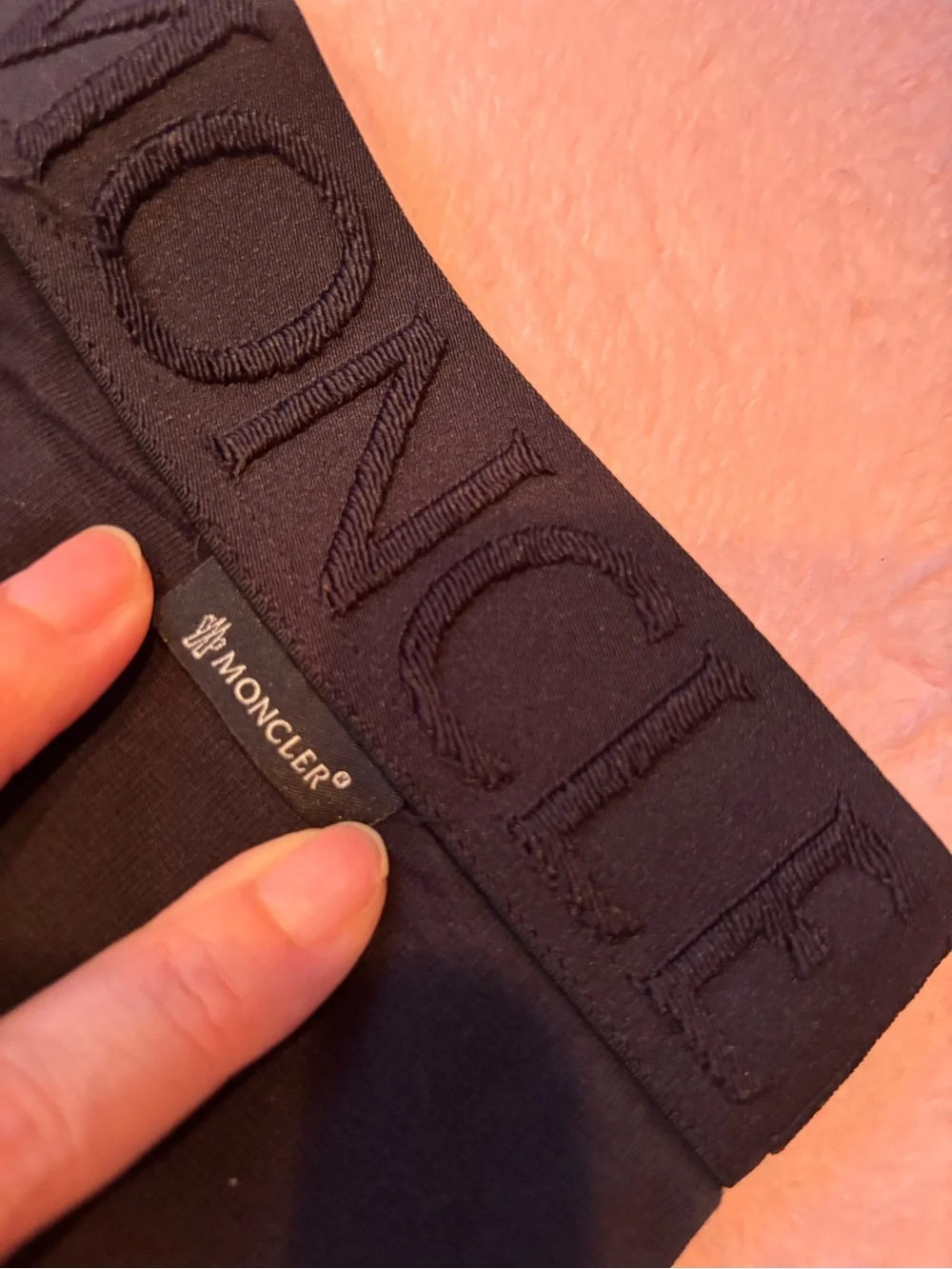 Moncler Black Logo Elastic Waist Kids Leggings
